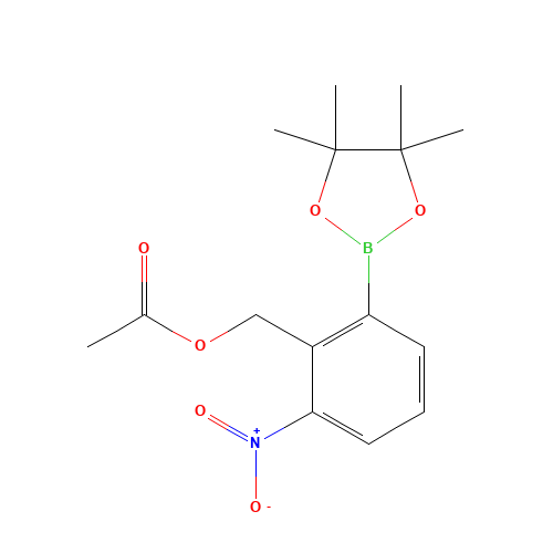 [2-nitro-6-(4,4,5,5-tetramethyl-1,3,2-dioxaborolan-2-yl)phenyl]methyl acetate (CAS: 1285533-34-7) - Chemical Structure and Molecular Formula 