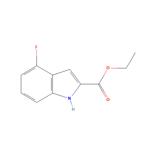 ethyl 4-fluoro-1H-indole-2-carboxylate (CAS: 348-32-3) - Chemical Structure and Molecular Formula 