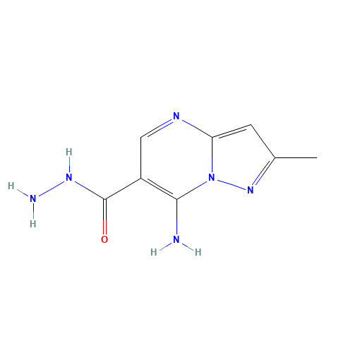 7-amino-2-methylpyrazolo[1,5-a]pyrimidine-6-carbohydrazide (CAS: 22293-71-6) - Chemical Structure and Molecular Formula 