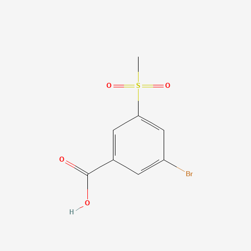 3-bromo-5-methylsulfonylbenzoic acid (CAS: 1186518-98-8) - Chemical Structure and Molecular Formula 