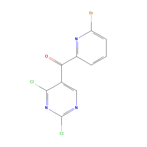 (6-bromopyridin-2-yl)-(2,4-dichloropyrimidin-5-yl)methanone (CAS: 1386399-05-8) - Chemical Structure and Molecular Formula 