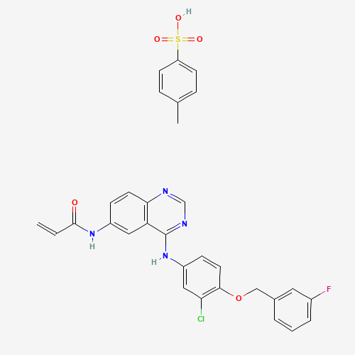 N-[4-[3-chloro-4-[(3-fluorophenyl)methoxy]anilino]quinazolin-6-yl]prop-2-enamide;4-methylbenzenesulfonic acid (CAS: 1050500-29-2) - Related Chemical Product