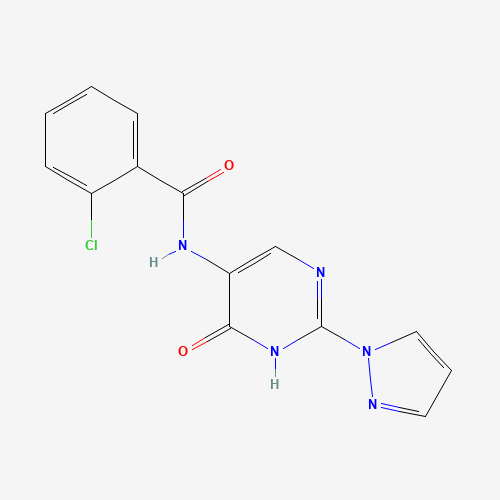 2-chloro-N-(6-oxo-2-pyrazol-1-yl-1H-pyrimidin-5-yl)benzamide (CAS: 1343457-41-9) - Related Chemical Product