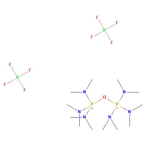 tris(dimethylamino)-[tris(dimethylamino)phosphaniumyloxy]phosphanium;ditetrafluoroborate (CAS: 55881-03-3) - Chemical Structure and Molecular Formula 