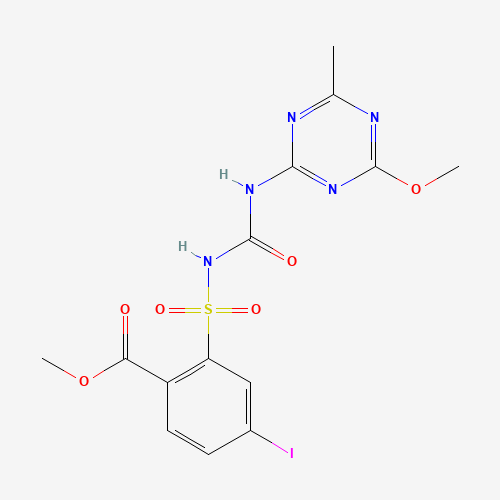 methyl 4-iodo-2-[(4-methoxy-6-methyl-1,3,5-triazin-2-yl)carbamoylsulfamoyl]benzoate (CAS: 185119-76-0) - Chemical Structure and Molecular Formula 