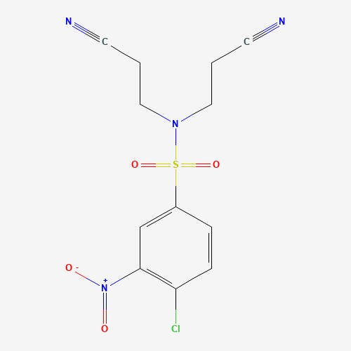 4-chloro-N,N-bis(2-cyanoethyl)-3-nitrobenzenesulfonamide (CAS: 40859-91-4) - Chemical Structure and Molecular Formula 