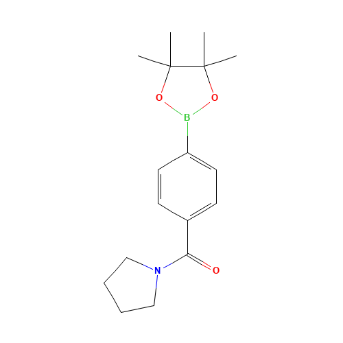 pyrrolidin-1-yl-[4-(4,4,5,5-tetramethyl-1,3,2-dioxaborolan-2-yl)phenyl]methanone (CAS: 1073353-55-5) - Chemical Structure and Molecular Formula 