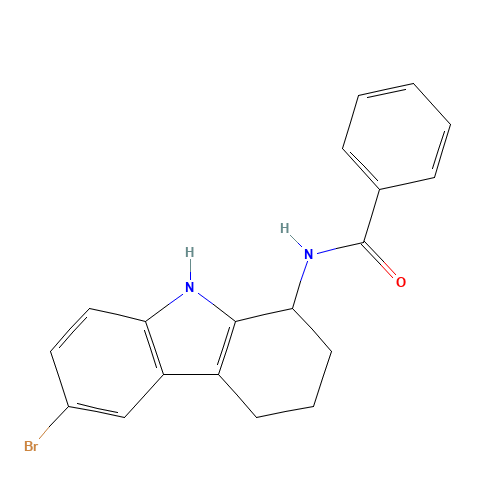N-(6-bromo-2,3,4,9-tetrahydro-1H-carbazol-1-yl)benzamide (CAS: 827590-44-3) - Chemical Structure and Molecular Formula 