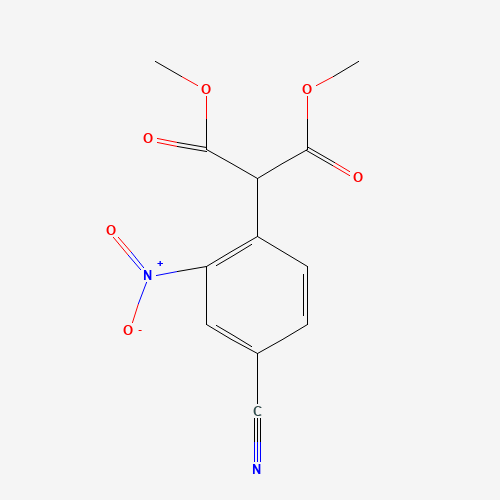 dimethyl 2-(4-cyano-2-nitrophenyl)propanedioate (CAS: 651747-69-2) - Chemical Structure and Molecular Formula 