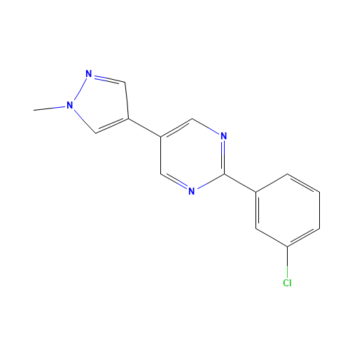 2-(3-chlorophenyl)-5-(1-methylpyrazol-4-yl)pyrimidine (CAS: 1314391-80-4) - Chemical Structure and Molecular Formula 