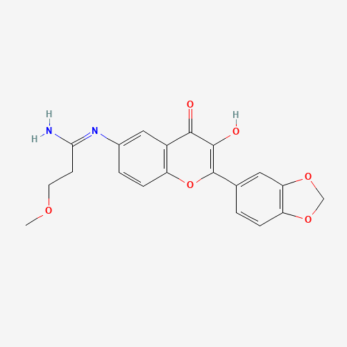 N'-[2-(1,3-benzodioxol-5-yl)-3-hydroxy-4-oxochromen-6-yl]-3-methoxypropanimidamide (CAS: 1187087-58-6) - Related Chemical Product