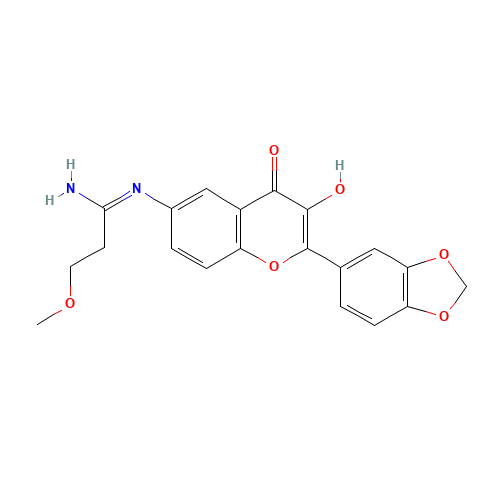 N'-[2-(1,3-benzodioxol-5-yl)-3-hydroxy-4-oxochromen-6-yl]-3-methoxypropanimidamide (CAS: 1187087-58-6) - Related Chemical Product