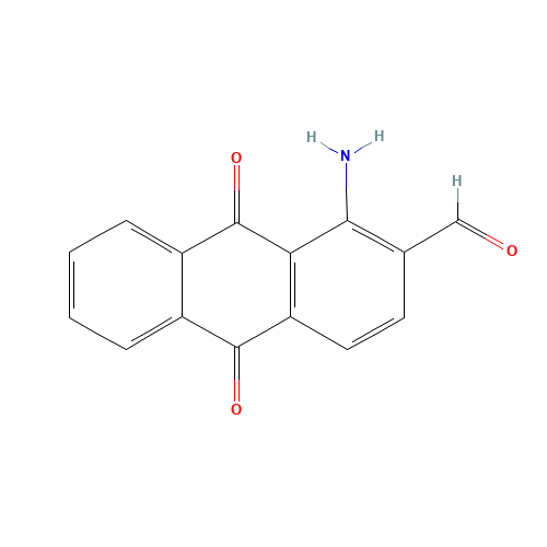 1-amino-9,10-dioxoanthracene-2-carbaldehyde (CAS: 6363-87-7) - Chemical Structure and Molecular Formula 