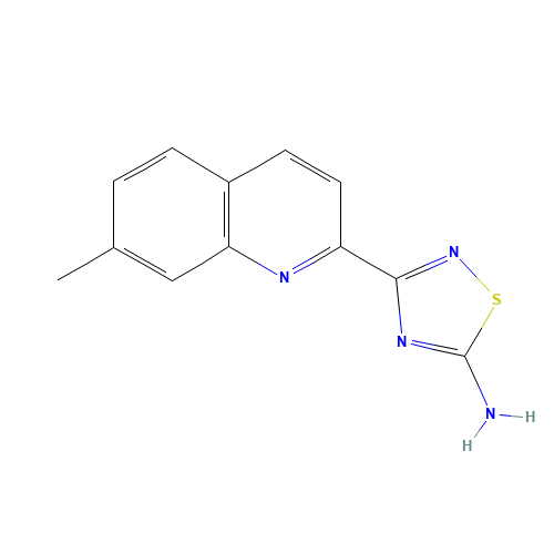 3-(7-methylquinolin-2-yl)-1,2,4-thiadiazol-5-amine (CAS: 1179360-41-8) - Chemical Structure and Molecular Formula 