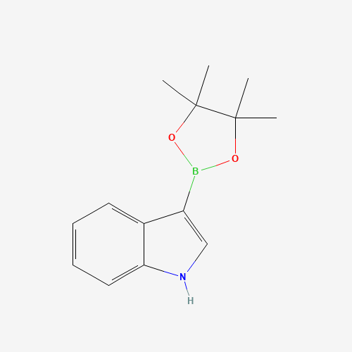 3-(4,4,5,5-tetramethyl-1,3,2-dioxaborolan-2-yl)-1H-indole (CAS: 937366-54-6) - Chemical Structure and Molecular Formula 