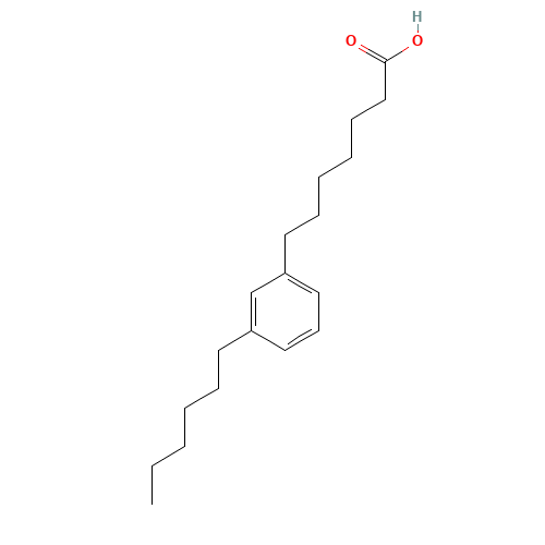 7-(3-hexylphenyl)heptanoic acid (CAS: 945414-26-6) - Chemical Structure and Molecular Formula 