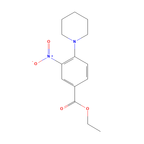 ethyl 3-nitro-4-piperidin-1-ylbenzoate (CAS: 71254-72-3) - Chemical Structure and Molecular Formula 