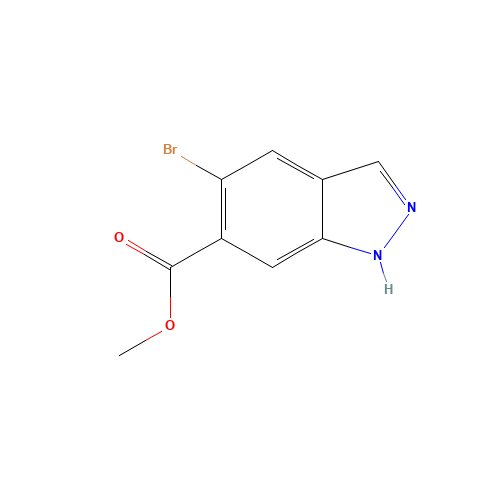 methyl 5-bromo-1H-indazole-6-carboxylate (CAS: 1000342-30-2) - Chemical Structure and Molecular Formula 