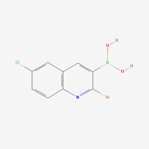 (2-bromo-6-chloroquinolin-3-yl)boronic acid (CAS: 1026203-93-9) - Chemical Structure and Molecular Formula 