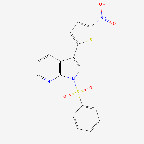 1-(benzenesulfonyl)-3-(5-nitrothiophen-2-yl)pyrrolo[2,3-b]pyridine (CAS: 943321-45-7) - Chemical Structure and Molecular Formula 