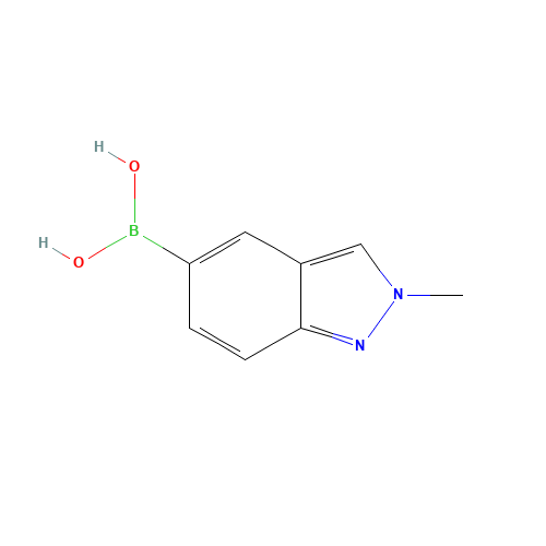 (2-methylindazol-5-yl)boronic acid (CAS: 952319-71-0) - Chemical Structure and Molecular Formula 