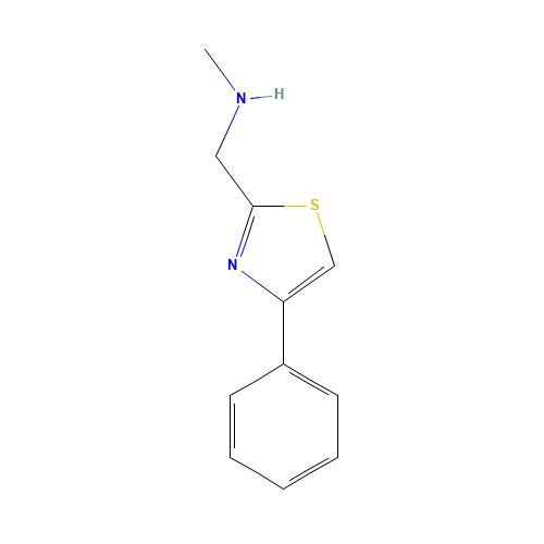 N-methyl-1-(4-phenyl-1,3-thiazol-2-yl)methanamine (CAS: 643726-07-2) - Chemical Structure and Molecular Formula 