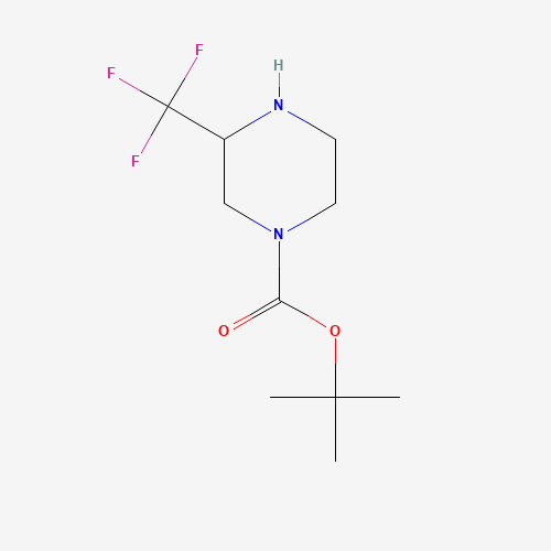 tert-butyl 3-(trifluoromethyl)piperazine-1-carboxylate (CAS: 886779-69-7) - Chemical Structure and Molecular Formula 