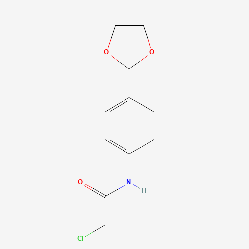 2-chloro-N-[4-(1,3-dioxolan-2-yl)phenyl]acetamide (CAS: 650628-86-7) - Chemical Structure and Molecular Formula 