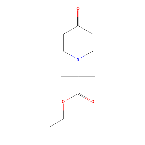 ethyl 2-methyl-2-(4-oxopiperidin-1-yl)propanoate (CAS: 1018815-98-9) - Chemical Structure and Molecular Formula 