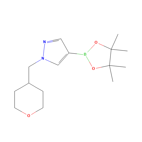 1-(oxan-4-ylmethyl)-4-(4,4,5,5-tetramethyl-1,3,2-dioxaborolan-2-yl)pyrazole (CAS: 1220635-60-8) - Chemical Structure and Molecular Formula 