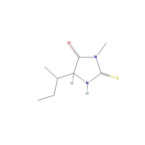 5-butan-2-yl-3-methyl-2-sulfanylideneimidazolidin-4-one (CAS: 704-06-3) - Chemical Structure and Molecular Formula 