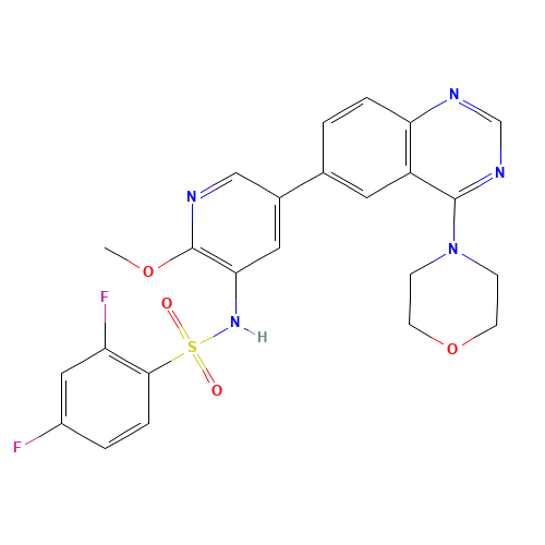 2,4-difluoro-N-[2-methoxy-5-(4-morpholin-4-ylquinazolin-6-yl)pyridin-3-yl]benzenesulfonamide (CAS: 1093818-24-6) - Related Chemical Product