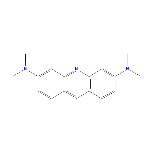 3-N,3-N,6-N,6-N-tetramethylacridine-3,6-diamine (CAS: 494-38-2) - Chemical Structure and Molecular Formula 