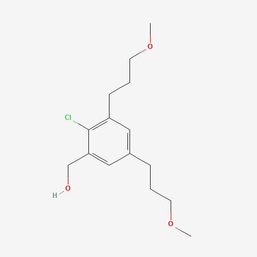 [2-chloro-3,5-bis(3-methoxypropyl)phenyl]methanol (CAS: 1266728-44-2) - Chemical Structure and Molecular Formula 