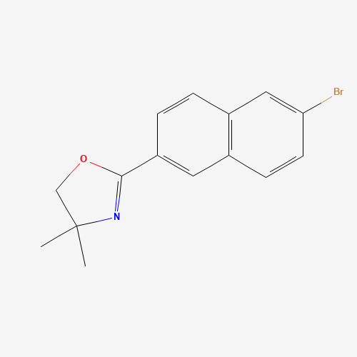 2-(6-bromonaphthalen-2-yl)-4,4-dimethyl-5H-1,3-oxazole (CAS: 337524-03-5) - Chemical Structure and Molecular Formula 