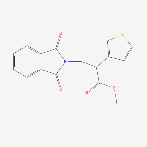 methyl 3-(1,3-dioxoisoindol-2-yl)-2-thiophen-3-ylpropanoate (CAS: 1206786-46-0) - Chemical Structure and Molecular Formula 