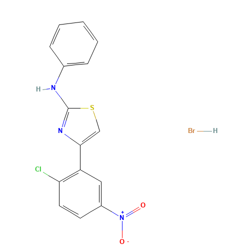 4-(2-chloro-5-nitrophenyl)-N-phenyl-1,3-thiazol-2-amine;hydrobromide (CAS: 648409-23-8) - Chemical Structure and Molecular Formula 