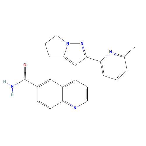 4-[2-(6-methylpyridin-2-yl)-5,6-dihydro-4H-pyrrolo[1,2-b]pyrazol-3-yl]quinoline-6-carboxamide (CAS: 700874-72-2) - Related Chemical Product