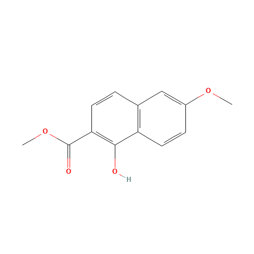 methyl 1-hydroxy-6-methoxynaphthalene-2-carboxylate (CAS: 117666-73-6) - Chemical Structure and Molecular Formula 