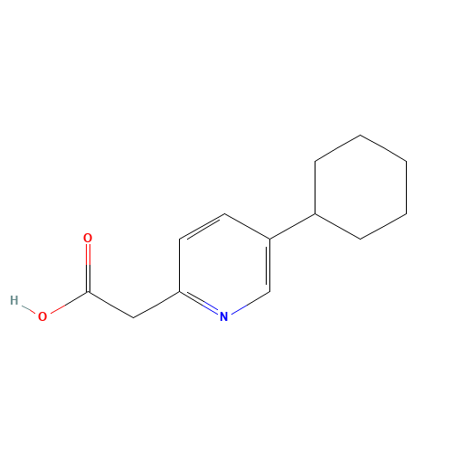 2-(5-cyclohexylpyridin-2-yl)acetic acid (CAS: 19100-16-4) - Chemical Structure and Molecular Formula 