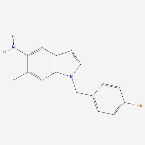 1-[(4-bromophenyl)methyl]-4,6-dimethylindol-5-amine (CAS: 1114453-61-0) - Chemical Structure and Molecular Formula 