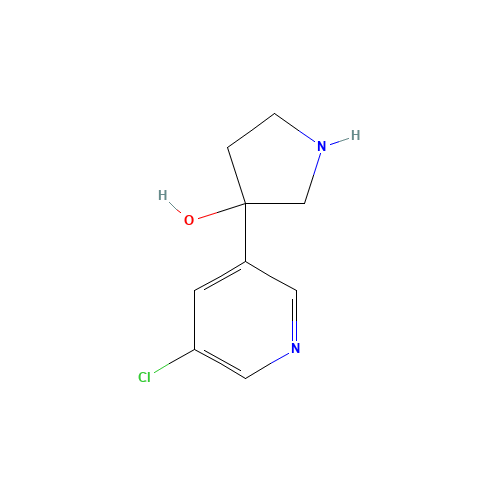 3-(5-chloropyridin-3-yl)pyrrolidin-3-ol (CAS: 1225218-34-7) - Chemical Structure and Molecular Formula 