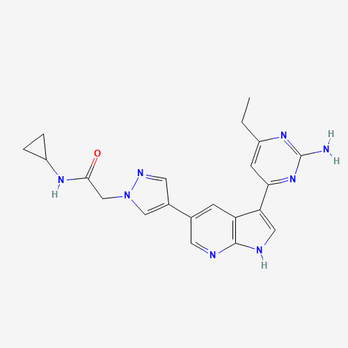 2-[4-[3-(2-amino-6-ethylpyrimidin-4-yl)-1H-pyrrolo[2,3-b]pyridin-5-yl]pyrazol-1-yl]-N-cyclopropylacetamide (CAS: 1203670-87-4) - Related Chemical Product