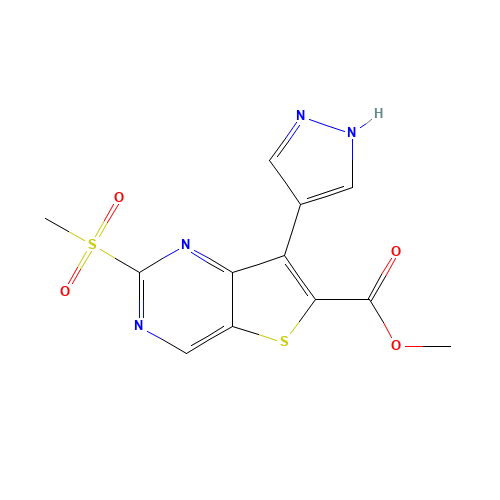methyl 2-methylsulfonyl-7-(1H-pyrazol-4-yl)thieno[3,2-d]pyrimidine-6-carboxylate (CAS: 1462950-32-8) - Related Chemical Product