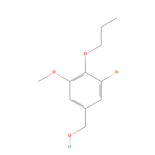 (3-bromo-5-methoxy-4-propoxyphenyl)methanol (CAS: 116754-27-9) - Chemical Structure and Molecular Formula 