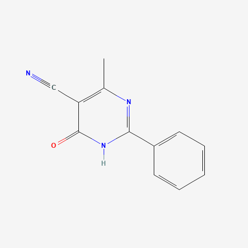 6-methyl-4-oxo-2-phenyl-1H-pyrimidine-5-carbonitrile (CAS: 82114-04-3) - Chemical Structure and Molecular Formula 