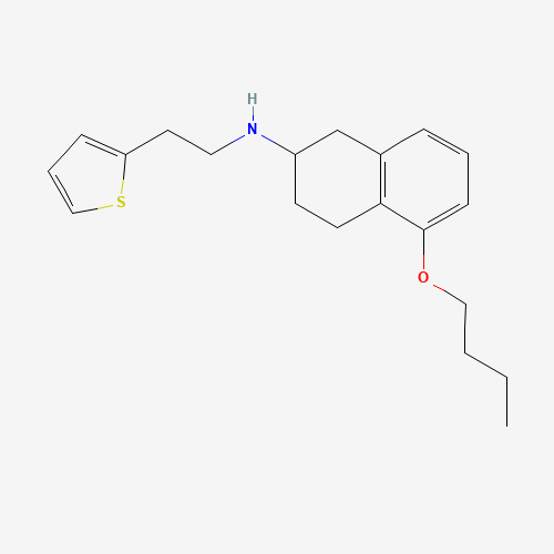 5-butoxy-N-(2-thiophen-2-ylethyl)-1,2,3,4-tetrahydronaphthalen-2-amine (CAS: 1268621-01-7) - Chemical Structure and Molecular Formula 