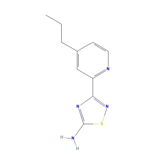 3-(4-propylpyridin-2-yl)-1,2,4-thiadiazol-5-amine (CAS: 1179361-07-9) - Chemical Structure and Molecular Formula 