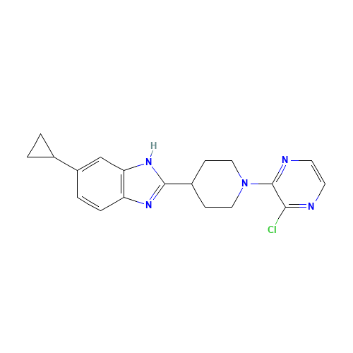 2-[1-(3-chloropyrazin-2-yl)piperidin-4-yl]-6-cyclopropyl-1H-benzimidazole (CAS: 1350355-86-0) - Chemical Structure and Molecular Formula 