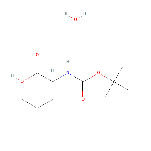 4-methyl-2-[(2-methylpropan-2-yl)oxycarbonylamino]pentanoic acid;hydrate (CAS: 200937-21-9) - Chemical Structure and Molecular Formula 